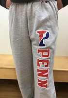 Champion Pennsylvania Quakers Mens Grey Open Bottom Sweatpants