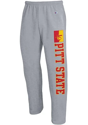 Champion Pitt State Gorillas Mens Grey Open Bottom Sweatpants