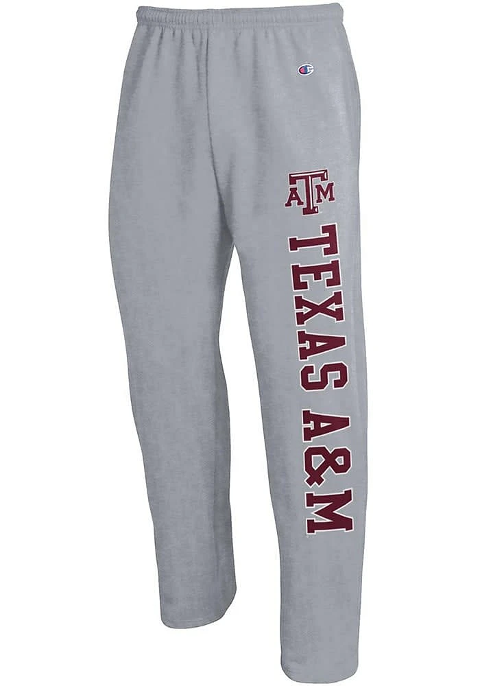 Champion Texas A&M Aggies Mens Grey Open Bottom Sweatpants