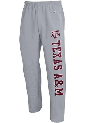 Champion Texas A&M Aggies Mens Grey Open Bottom Sweatpants