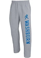 Champion Washburn Ichabods Mens Grey Open Bottom Sweatpants