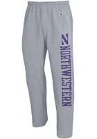 Champion Northwestern Wildcats Mens Grey Open Bottom Sweatpants