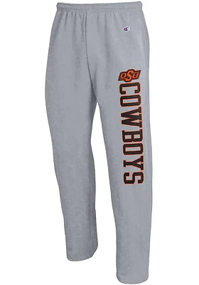 Champion Oklahoma State Cowboys Mens Grey Open Bottom Sweatpants