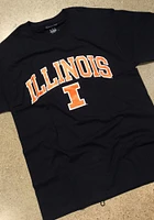Champion Illinois Fighting Illini Navy Blue Arch Mascot Short Sleeve T Shirt