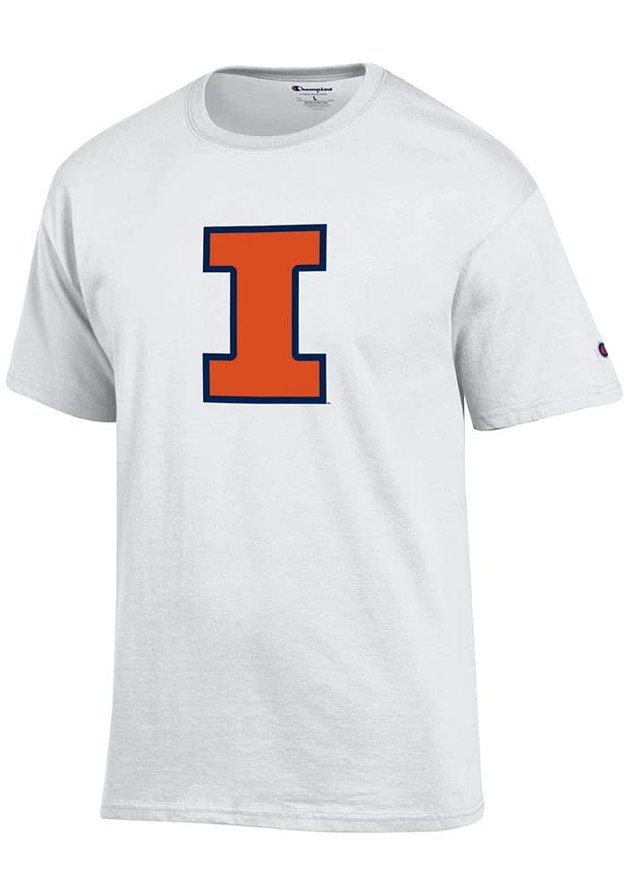 Champion Illinois Fighting Illini White Primary Logo Short Sleeve T Shirt