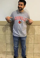 Champion Louisville Cardinals Grey Mascot Short Sleeve T Shirt