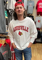 Champion Louisville Cardinals White Mascot Long Sleeve T Shirt