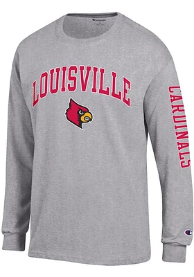 Champion Louisville Cardinals Grey Sleeve Long T Shirt