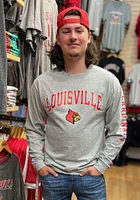 Champion Louisville Cardinals Grey Sleeve Long T Shirt