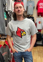 Champion Louisville Cardinals Grey Big Logo Short Sleeve T Shirt