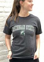 Champion Michigan State Spartans Charcoal Arch Mascot Short Sleeve T Shirt
