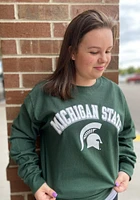 Champion Michigan State Spartans Green Arch Mascot Long Sleeve T Shirt