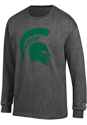 Champion Michigan State Spartans Charcoal Spartan Helmet Long Sleeve T Shirt