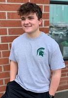 Champion Michigan State Spartans Grey Spartan Helmet Short Sleeve T Shirt