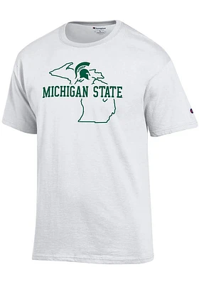 Champion Michigan State Spartans White Outline Short Sleeve T Shirt