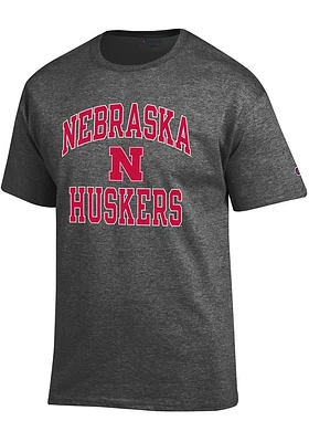 Champion Nebraska Cornhuskers Charcoal Number One Short Sleeve T Shirt