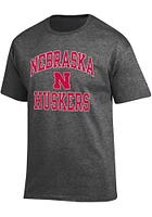 Champion Nebraska Cornhuskers Charcoal Number One Short Sleeve T Shirt