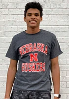 Champion Nebraska Cornhuskers Charcoal Number One Short Sleeve T Shirt