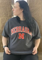 Champion Nebraska Cornhuskers Charcoal Arch Mascot Short Sleeve T Shirt