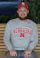 Champion Nebraska Cornhuskers Grey ARCH MASCOT W SLV HIT Long Sleeve T Shirt