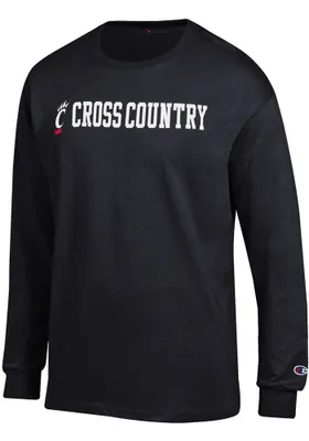 Champion Cincinnati Bearcats Black Cross Country Long Sleeve T Shirt