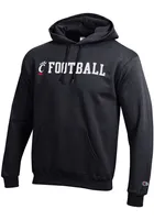 Champion Cincinnati Bearcats Mens Black Football Paw Logo Long Sleeve Hoodie