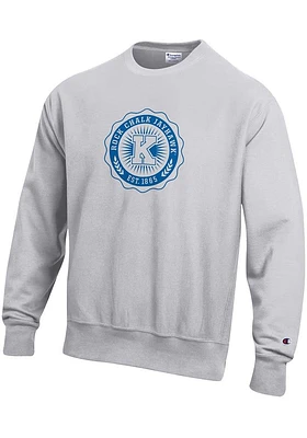 Champion Kansas Jayhawks Mens Grey Official Seal Long Sleeve Crew Sweatshirt