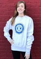 Champion Kansas Jayhawks Mens Grey Official Seal Long Sleeve Crew Sweatshirt