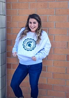 Champion Michigan State Spartans Mens Grey Official Seal Long Sleeve Crew Sweatshirt