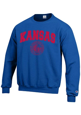 Champion Kansas Jayhawks Mens Seal Long Sleeve Crew Sweatshirt