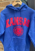 Champion Kansas Jayhawks Mens Blue Seal Long Sleeve Hoodie
