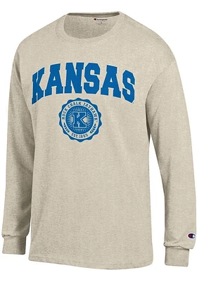 Champion Kansas Jayhawks Oatmeal Seal Long Sleeve T Shirt