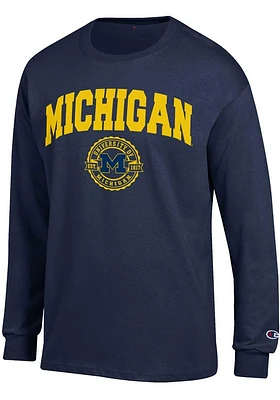Champion Michigan Wolverines Navy Blue Seal Long Sleeve T Shirt