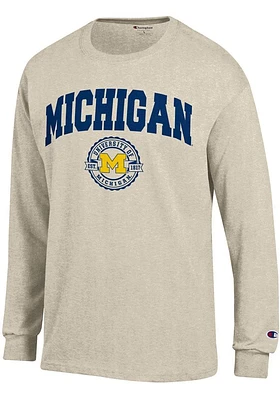 Champion Michigan Wolverines Oatmeal Seal Long Sleeve T Shirt