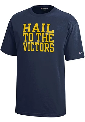 Champion Michigan Wolverines Youth Blue Slogan Short Sleeve T-Shirt