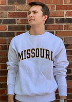 Champion Missouri Tigers Mens Grey Reverse Weave Long Sleeve Crew Sweatshirt