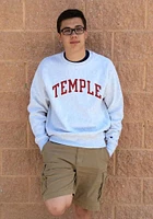 Champion Temple Owls Mens Grey Reverse Weave Long Sleeve Crew Sweatshirt