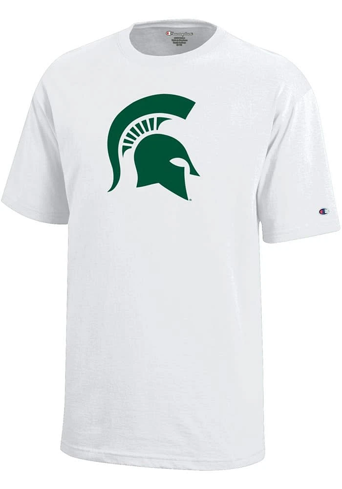 Champion Michigan State Spartans Youth White Spartan Helmet Short Sleeve T-Shirt
