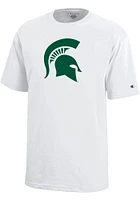 Champion Michigan State Spartans Youth White Spartan Helmet Short Sleeve T-Shirt