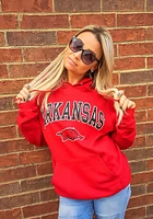 Champion Arkansas Razorbacks Mens Cardinal Arch Mascot Long Sleeve Hoodie