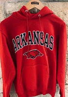 Champion Arkansas Razorbacks Mens Cardinal Arch Mascot Long Sleeve Hoodie