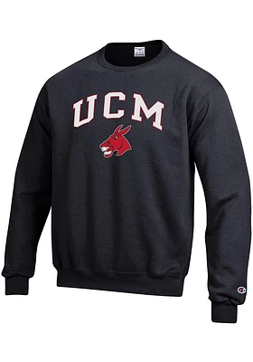 Champion Central Missouri Mules Mens Black Arch Mascot Long Sleeve Crew Sweatshirt