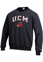 Champion Central Missouri Mules Mens Black Arch Mascot Long Sleeve Crew Sweatshirt