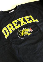 Champion Drexel Dragons Mens Navy Blue Arch Mascot Long Sleeve Crew Sweatshirt