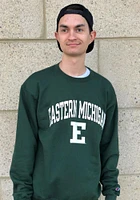 Champion Eastern Michigan Eagles Mens Green Arch Mascot Long Sleeve Crew Sweatshirt