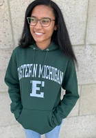 Champion Eastern Michigan Eagles Mens Green Arch Mascot Long Sleeve Hoodie