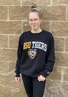 Champion Fort Hays State Tigers Mens Black Arch Mascot Long Sleeve Crew Sweatshirt