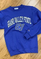 Champion Grand Valley State Lakers Mens Blue Arch Mascot Long Sleeve Crew Sweatshirt