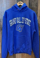 Champion Grand Valley State Lakers Mens Blue Arch Mascot Long Sleeve Hoodie
