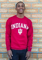 Champion Indiana Hoosiers Mens Crimson Arch Mascot Long Sleeve Crew Sweatshirt